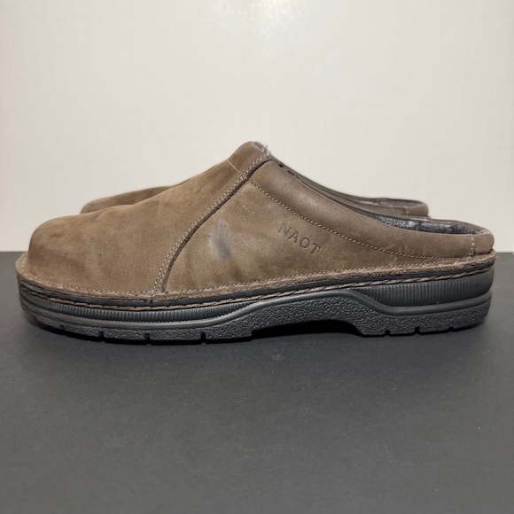 Mens NAOT Bjorn Brown Nubuck Leather Comfort Slip On Clogs / Size 12 - EU 45 main image 4